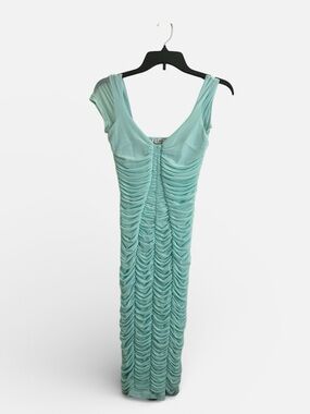 Icy Blue Ruched Midi Dress